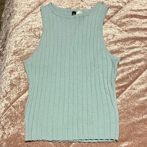 H&M Ribbed Tank Top - Soft Blue